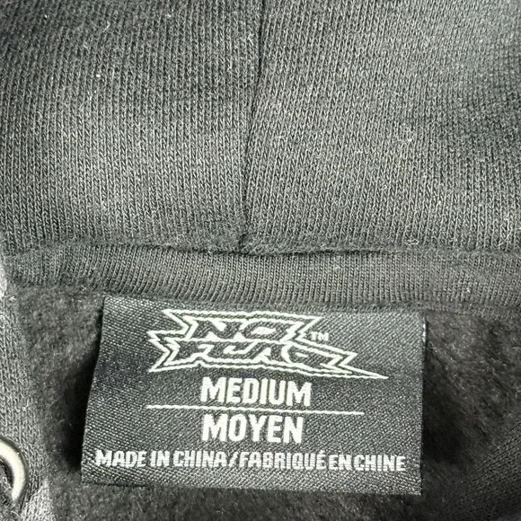 Y2K Vintage No Fear All Over Print Hoodie Mens Medium Skater Grunge Emo Black - Picture 4 of 6